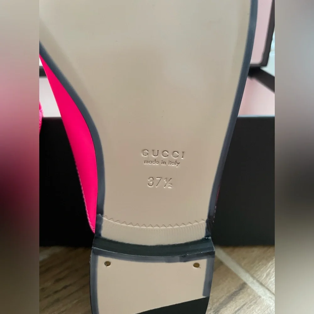 Gucci Hot Pink 37 1/2 Princetown Mules - Picture 5 of 16